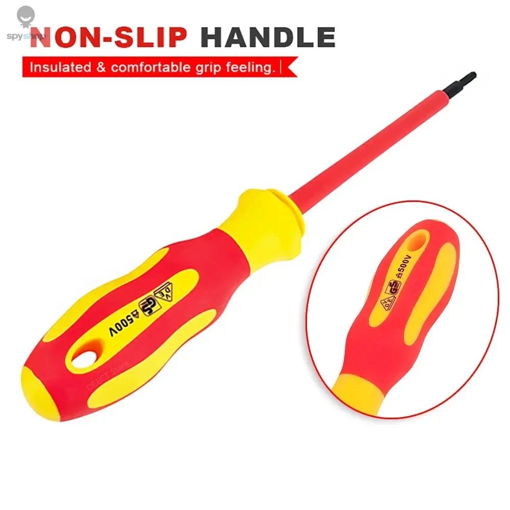 10Pcs Interchangeable Blade VDE Insulated Screwdriver Set with Case Magnetic 500V Home and Professional Use Electricians Tools Spy-shop.com