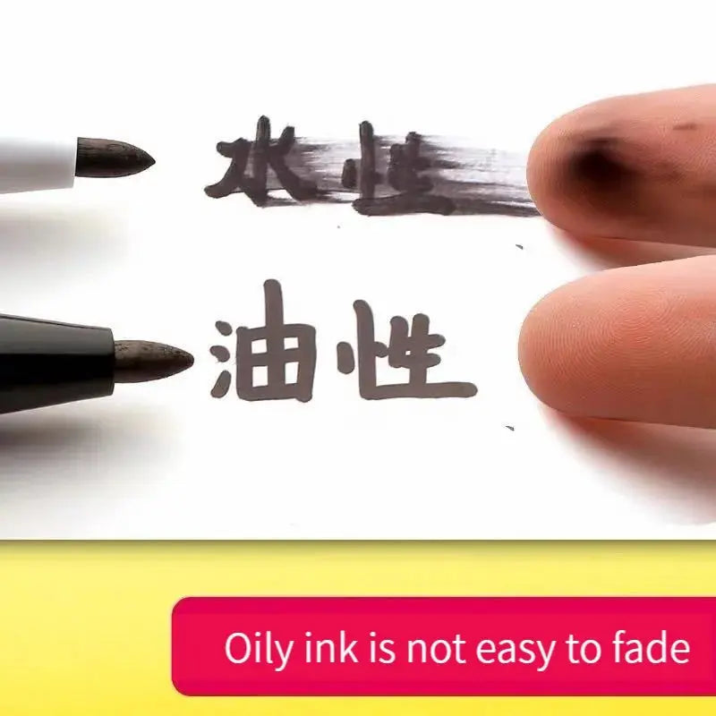 10Pcs/set Double Tip Art Black Blue ink Permanent Paint Marker Pen for Plastic Wood Stone Metal Glass Doodling Marking Graffiti Spy-shop.com