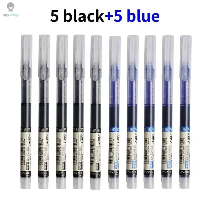 10Pcs/set High Quality Needle Type Gel Pens Straight Liquid Ballpoint Pen Kawaii Stationery School Office Supplies Writing Spy-shop.com