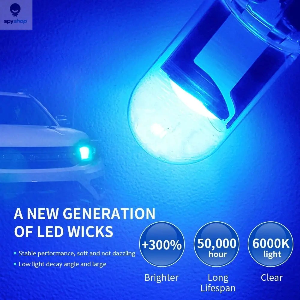 10X New W5W LED Canbus T10 Car Lights COB Glass Interior Parts Bulbs 6000K White Auto License Plate Lamp Dome Read Light 12V Spy-shop.com