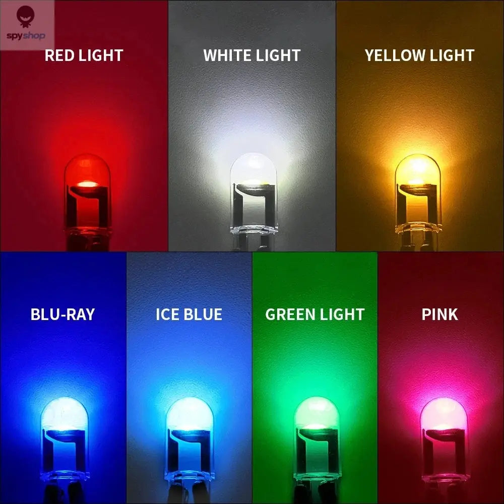10X New W5W LED Canbus T10 Car Lights COB Glass Interior Parts Bulbs 6000K White Auto License Plate Lamp Dome Read Light 12V Spy-shop.com