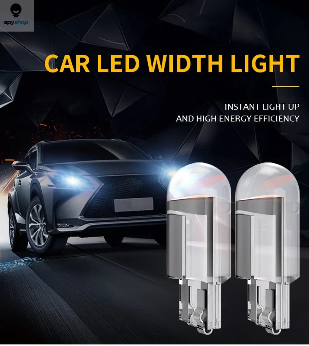 10X New W5W LED Canbus T10 Car Lights COB Glass Interior Parts Bulbs 6000K White Auto License Plate Lamp Dome Read Light 12V Spy-shop.com