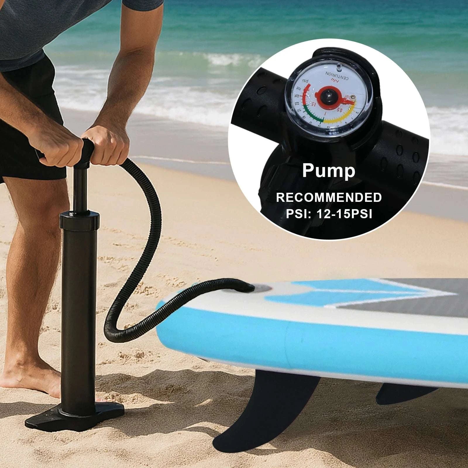 10ft Inflatable Stand Up Paddle Board with EVA Deck & Accessories-SKY BLUE / United States