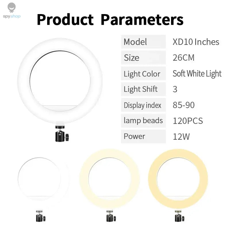 10inch 26cm Selfie Ring Light Photography Fill Lighting Led Ring Lamp for Video Recording Live Broadcast Selfie Led Lamp