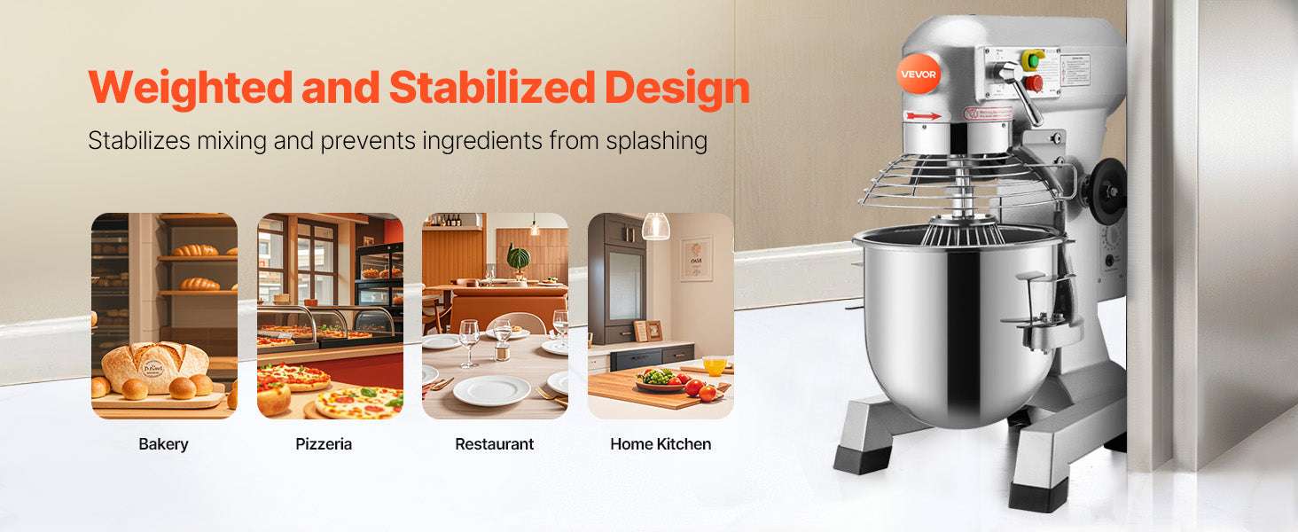 10L Commercial Food Mixer with 3 Speeds & Stainless Steel Bowl-10L / United States