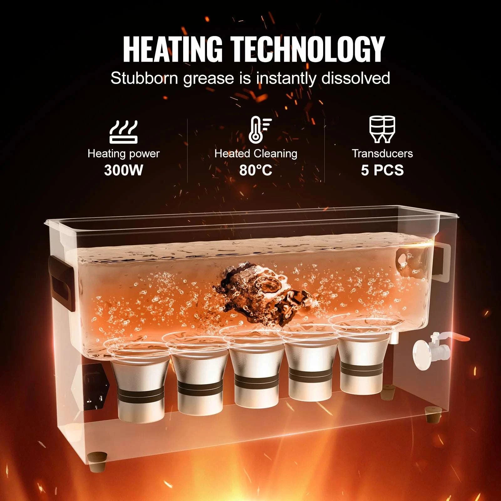 10L Ultrasonic Cleaner 40kHz 300W with Heater & Timer-10L / Poland