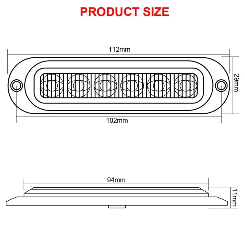 10PCS 12V/24V 6 LED Side Marker Lights Red Amber White-10x Amber / Russian Federation