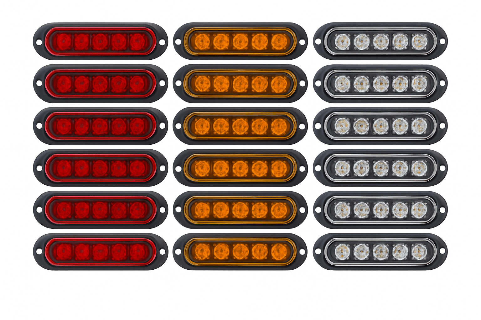 10PCS 12V/24V 6 LED Side Marker Lights Red Amber White-10x Amber / Russian Federation