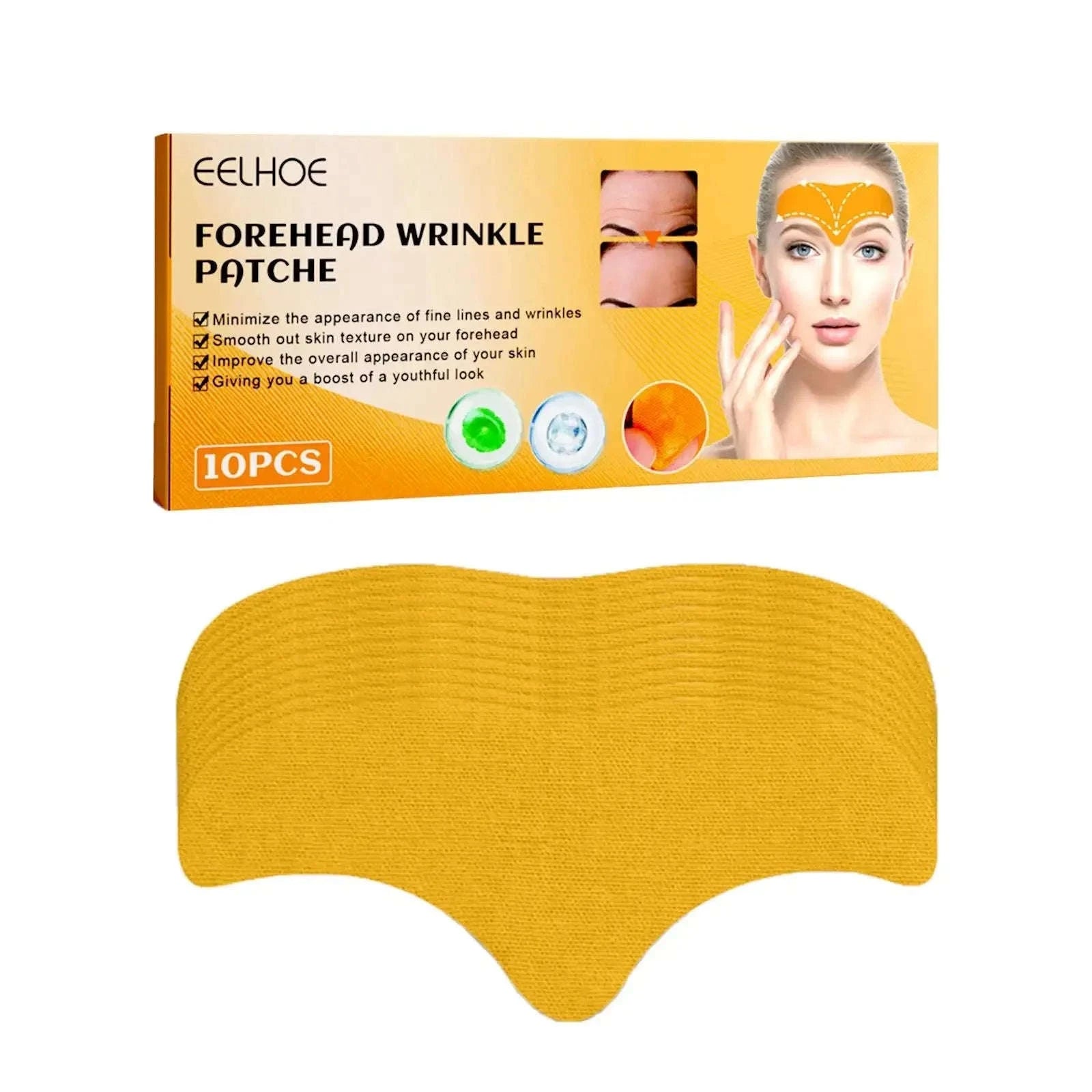 10pcs Forehead Wrinkle Patches for Smoother, Youthful Skin-10pcs-Box