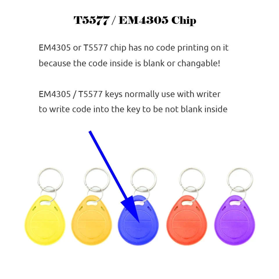 10pcs T5577 Rewritable RFID Keyfobs-10Yellow-KeyT57