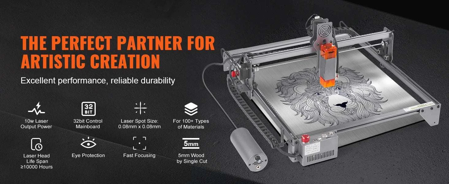 10W Laser Engraver Machine 400x400mm Fast Precision Cutter-10W / CZECH REPUBLIC