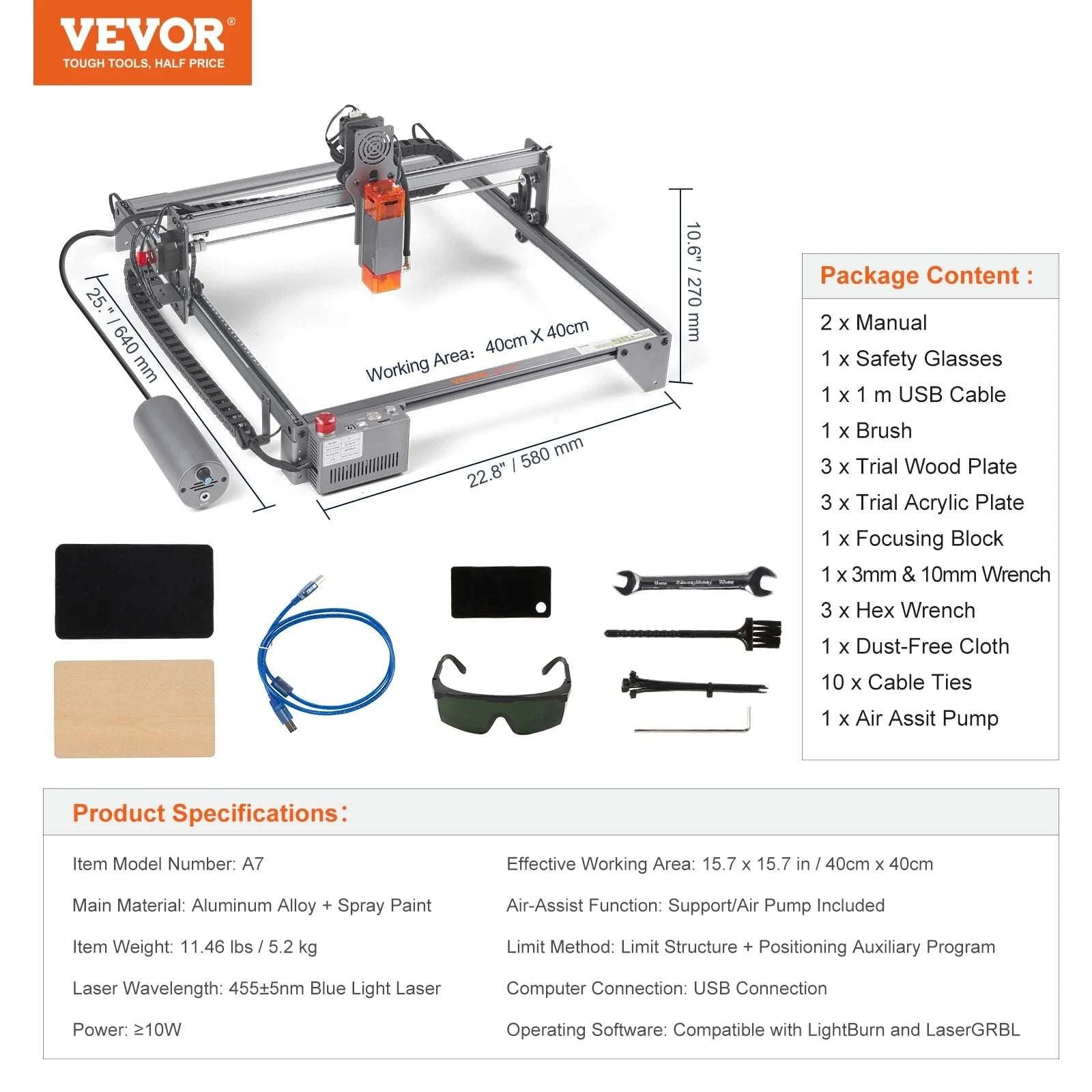 10W Laser Engraver Machine 400x400mm Fast Precision Cutter-10W / CZECH REPUBLIC
