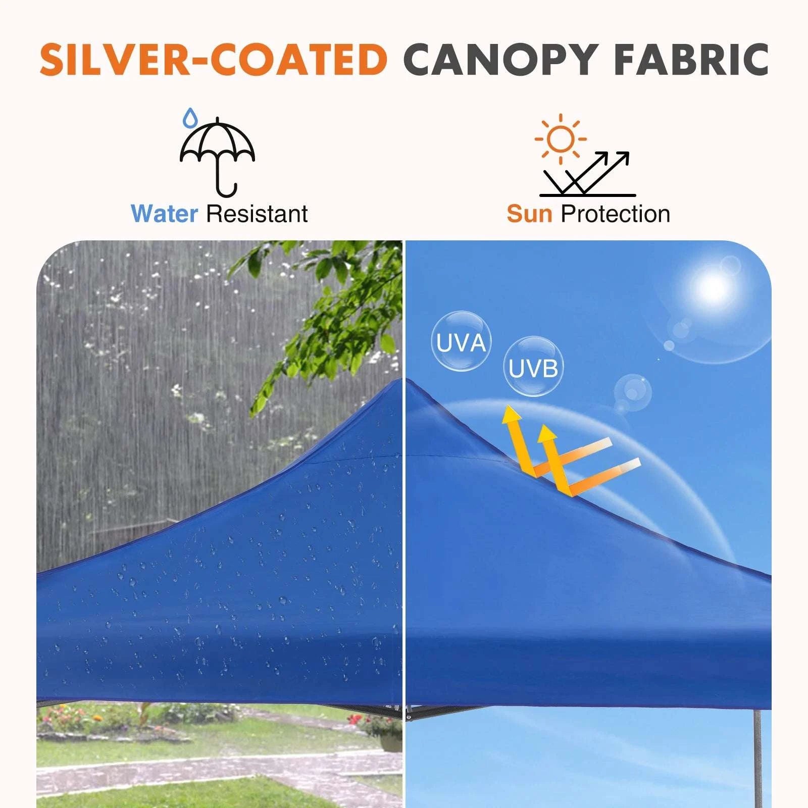 10x10ft Pop Up Canopy Tent with Adjustable Height & Shade Cover-Blue / United States