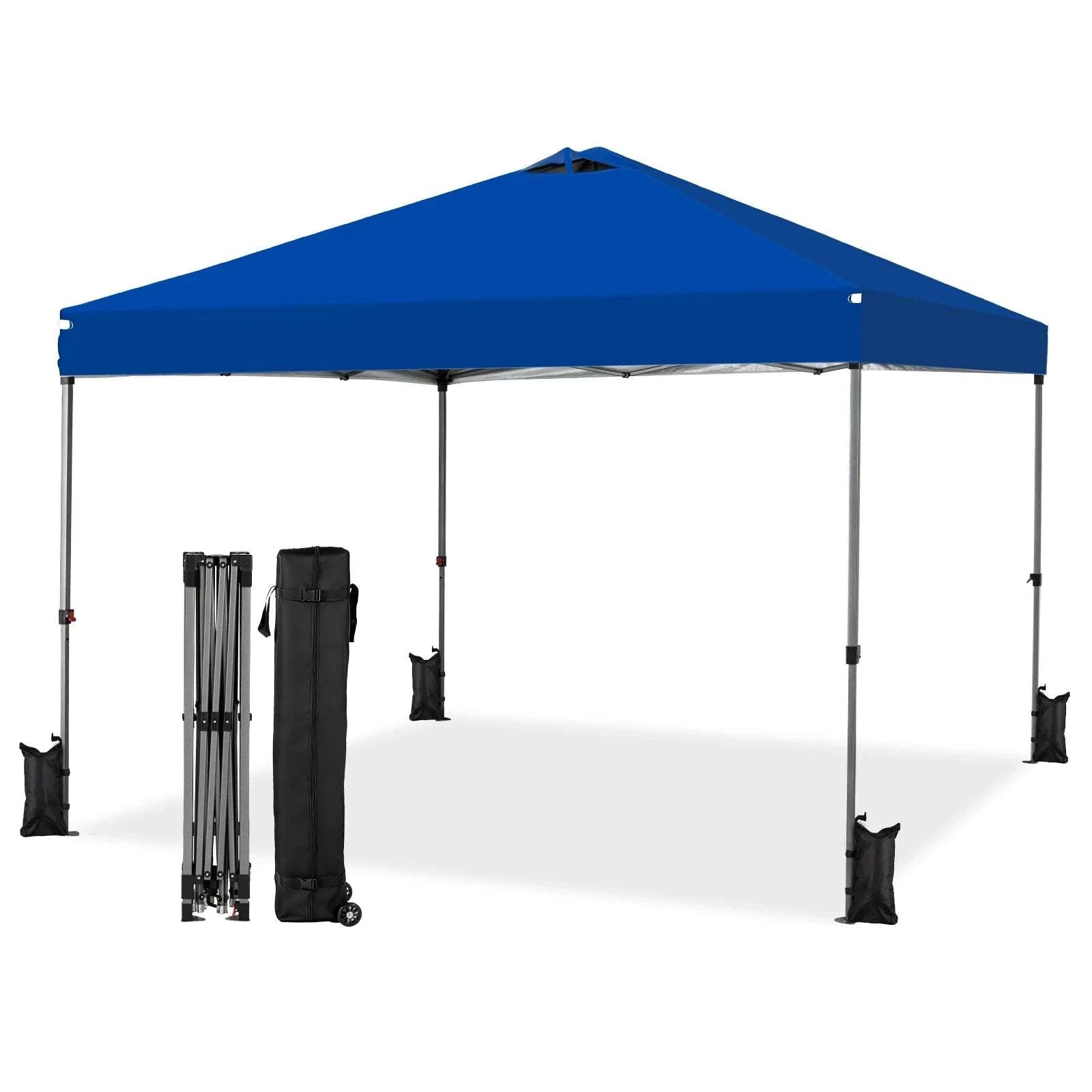 10x10ft Pop Up Canopy Tent with One-Push Setup & Carry Bag-GRAY / United States