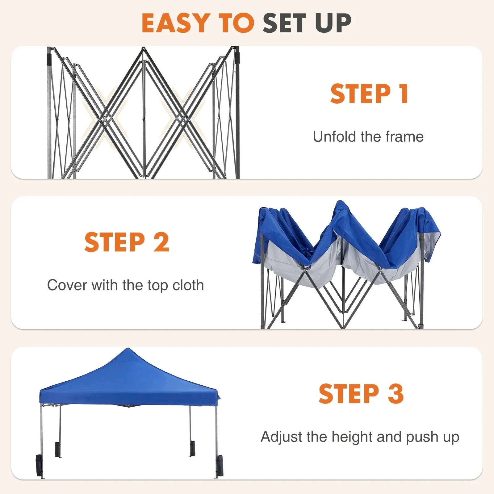 10x10ft Pop Up Canopy Tent with UV Protection & Adjustable Height-WHITE / United States