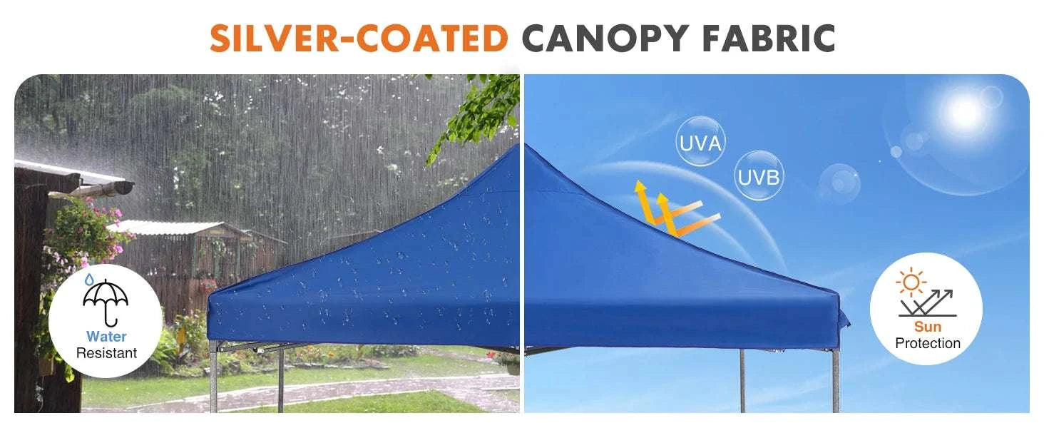 10x10ft Pop Up Canopy Tent with UV Protection & Adjustable Height-WHITE / United States