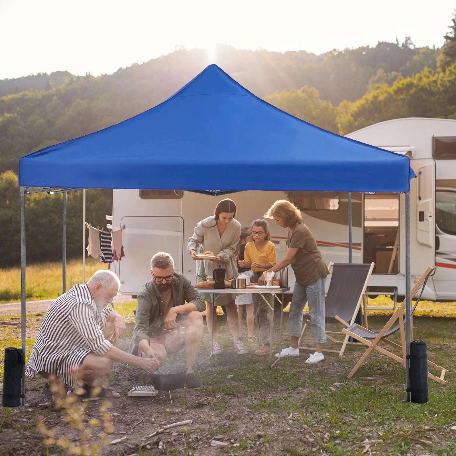 10x10ft Pop Up Canopy Tent with UV Protection & Adjustable Height-WHITE / United States