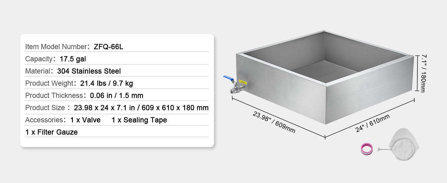 11.2-47 Gal Maple Syrup Evaporator Pan with 1 Valve-11.2 Gal / United States