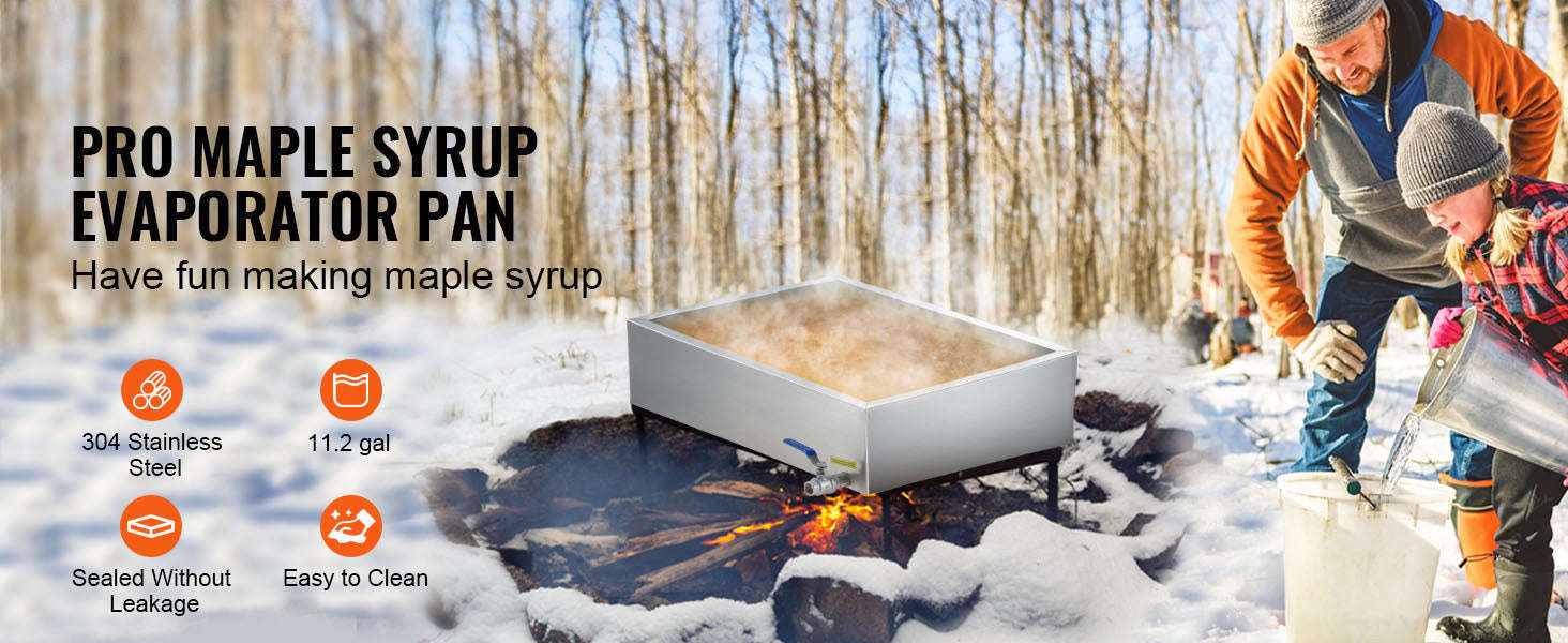 11.2-47 Gal Maple Syrup Evaporator Pan with 1 Valve-11.2 Gal / United States