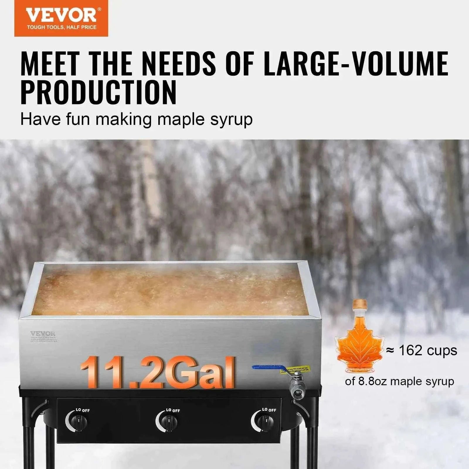 11.2-47 Gal Maple Syrup Evaporator Pan with 1 Valve-11.2 Gal / United States