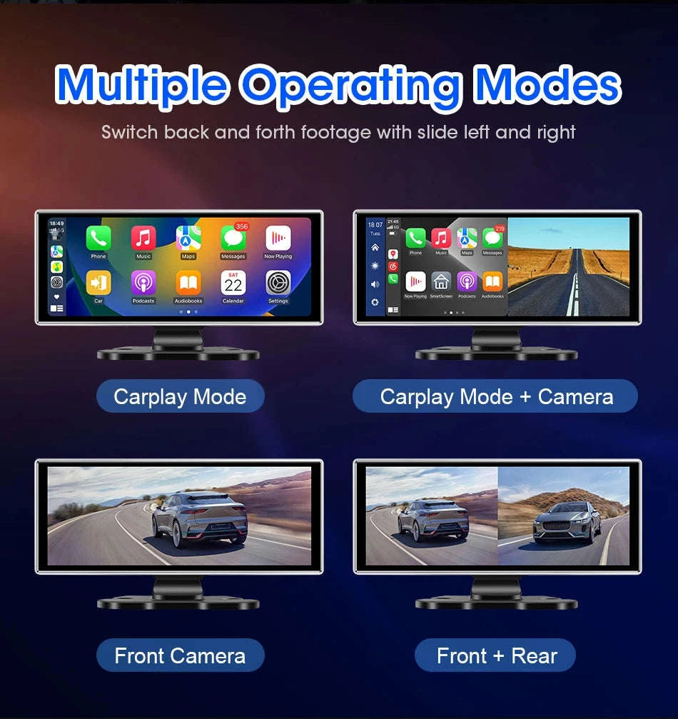 11.26 Inch 4K Car DVR with Wireless CarPlay and Android Auto-10.26inch-Front Cam / NO TF card