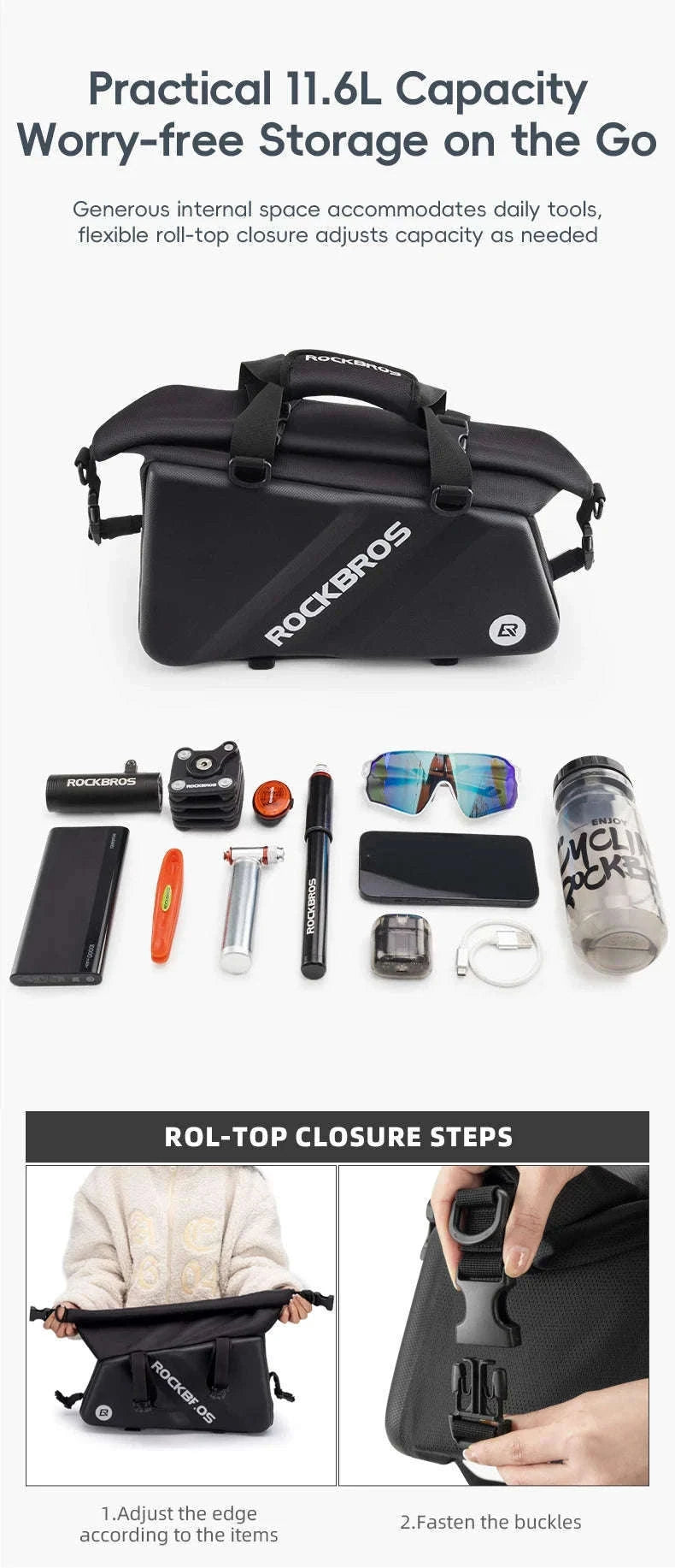 11.6L Bicycle Rear Pannier Bag Double Side Rainproof Storage-30140090001