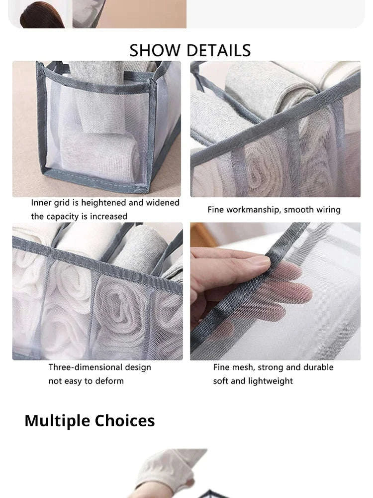 11-Compartment Collapsible Underwear Storage Box-11 cells C2421G