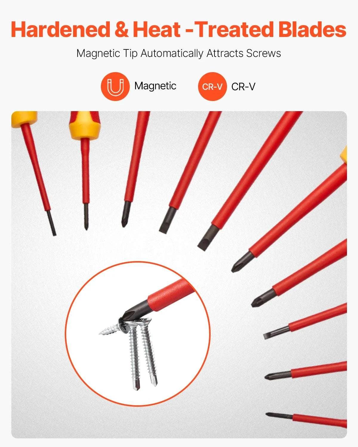11-Piece 1000V Insulated Screwdriver Set with Voltage Tester-Socket 16PCs / United States