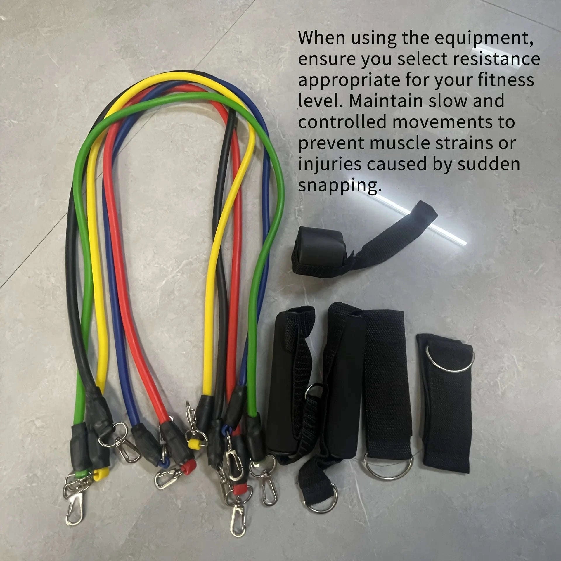 11-Piece Full Body Resistance Band Training System for Strength & Flexibility-MULTI
