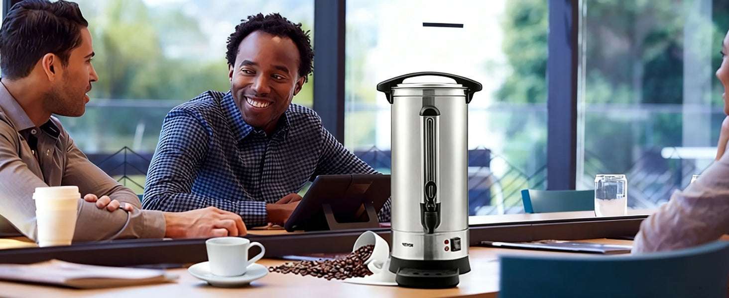 110 Cup Commercial Coffee Urn 16.4L Stainless Steel Hot Dispenser-United States