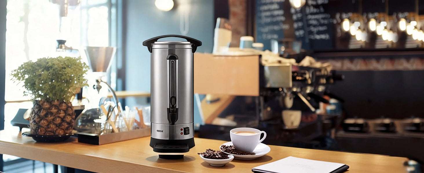 110 Cup Commercial Coffee Urn 16.4L Stainless Steel Hot Dispenser-United States