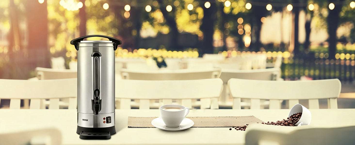 110 Cup Commercial Coffee Urn 16.4L Stainless Steel Hot Dispenser-United States