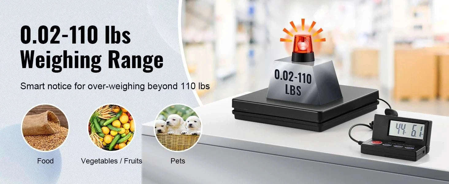 110 lb Digital Shipping Scale with Foldable LCD & Tare Function-110 lbs / United States