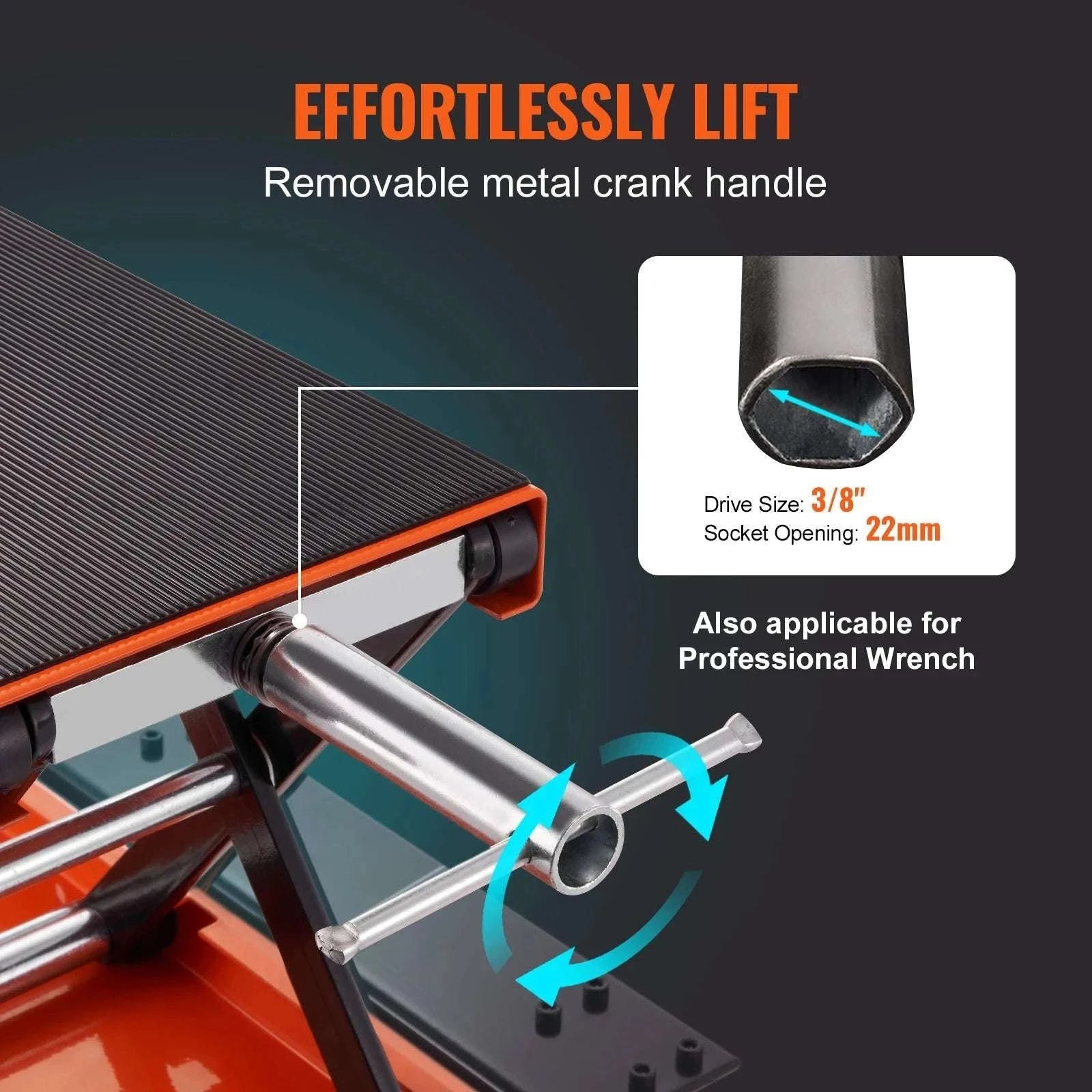 1100 lb Motorcycle Scissor Lift Jack with Dolly & Hand Crank-United States