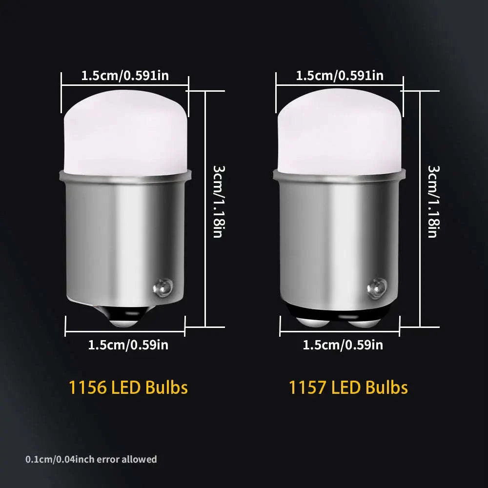 1157 1156 LED Bulb 12V 9SMD White Amber-8PCS / Ba15s Yellow