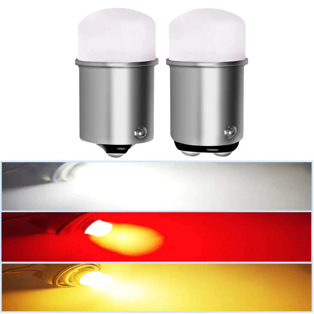 1157 1156 LED Bulb 12V 9SMD White Amber-8PCS / Ba15s Yellow