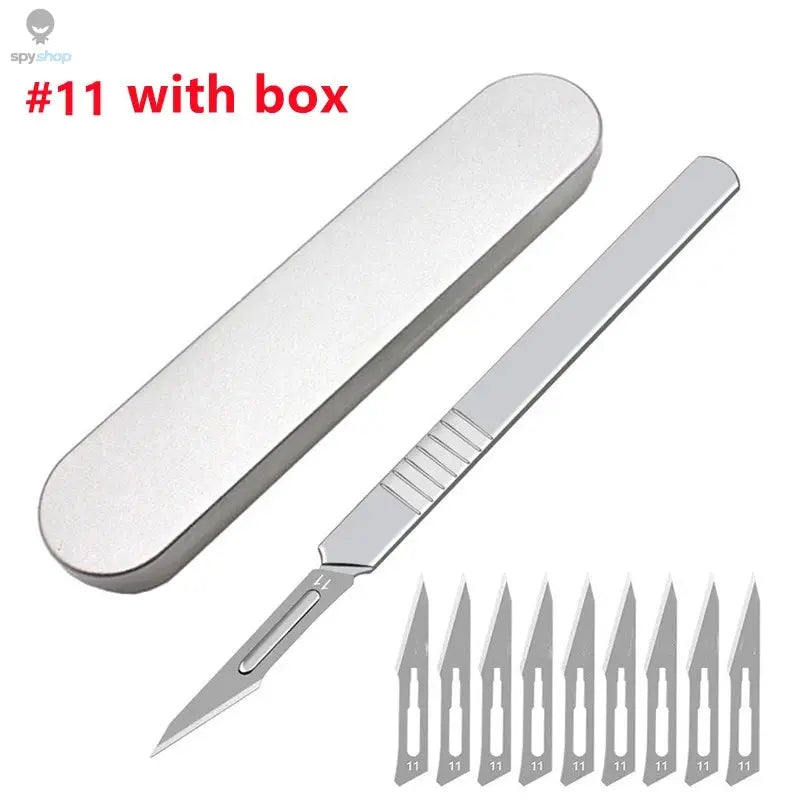 11# 23# Carbon Steel Carving Metal Scalpel Blades Handle Scalpel DIY Cutting Repair Animal Surgical Knife Tool Kits Box Non Slip