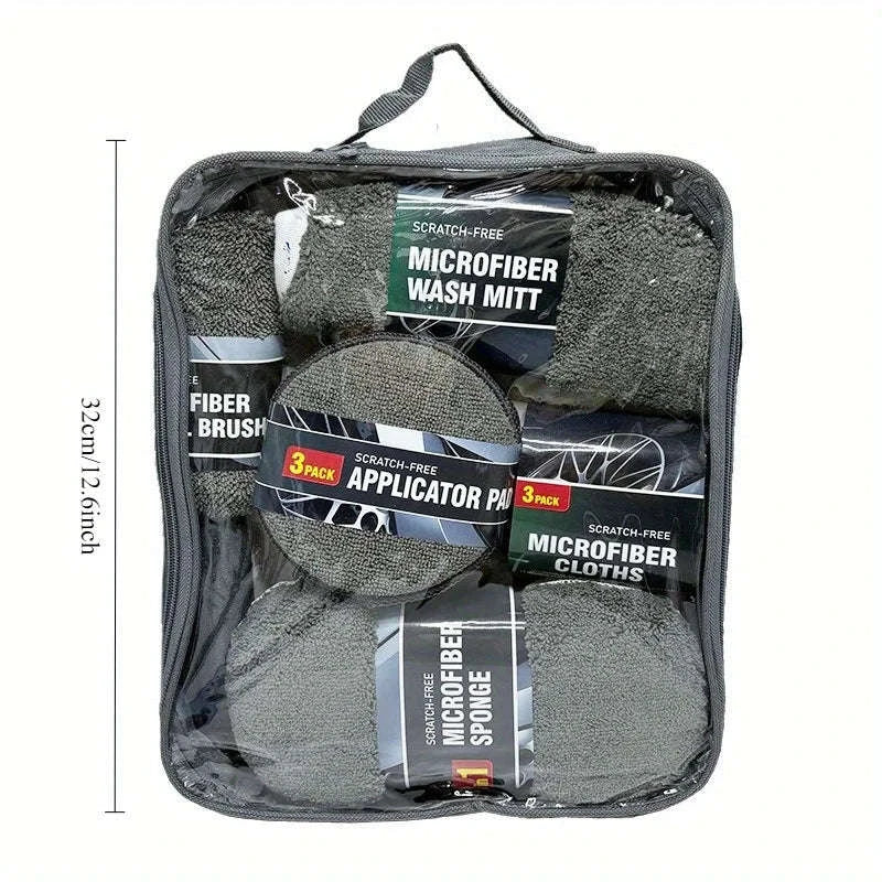 11pcs Car Cleaning Kit for Easy, Complete Vehicle Care-11pcs Orange