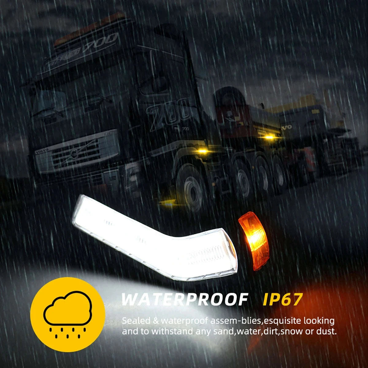 12-24V 2pc LED Side Marker Lights for Trailer Truck Van Pickup-2pcs