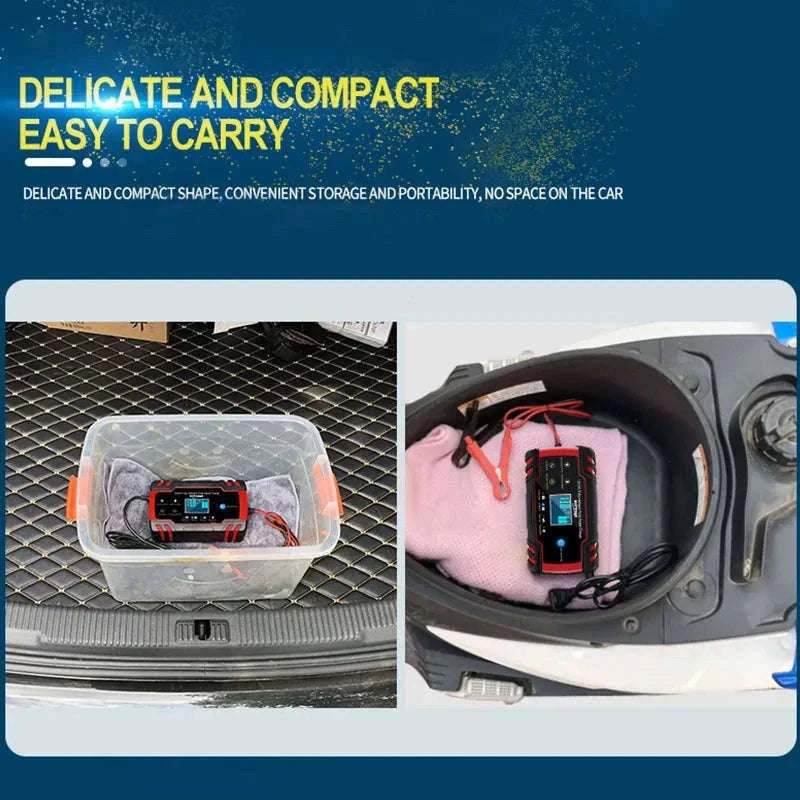 12–24V Automatic Car Battery Charger with LCD Display-EU Yellow 6A 12V / United States