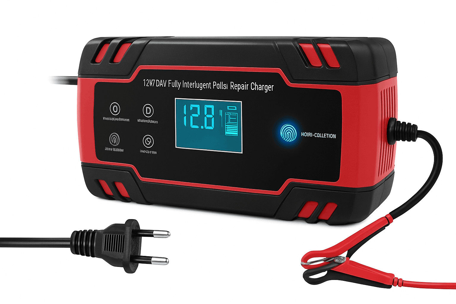 12–24V Automatic Car Battery Charger with LCD Display-EU Yellow 6A 12V / United States