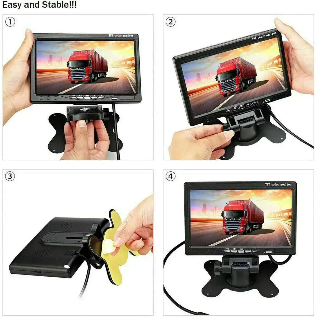 12-24V Wired Rear View Camera System with 7 Inch Monitor and 10m Cable-monitor and1 camera
