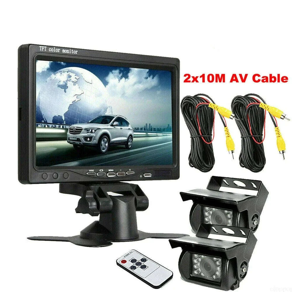 12-24V Wired Rear View Camera System with 7 Inch Monitor and 10m Cable-monitor and1 camera