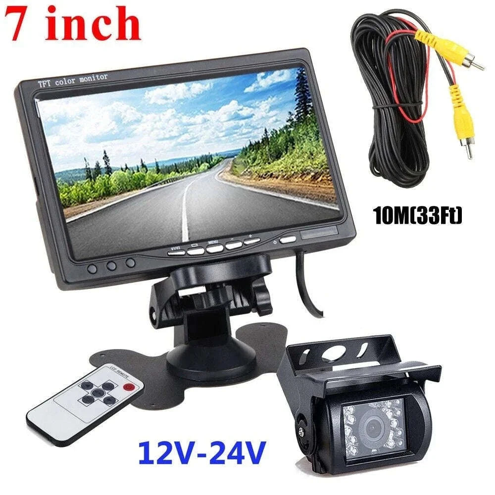 12-24V Wired Rear View Camera System with 7 Inch Monitor and 10m Cable-monitor and1 camera