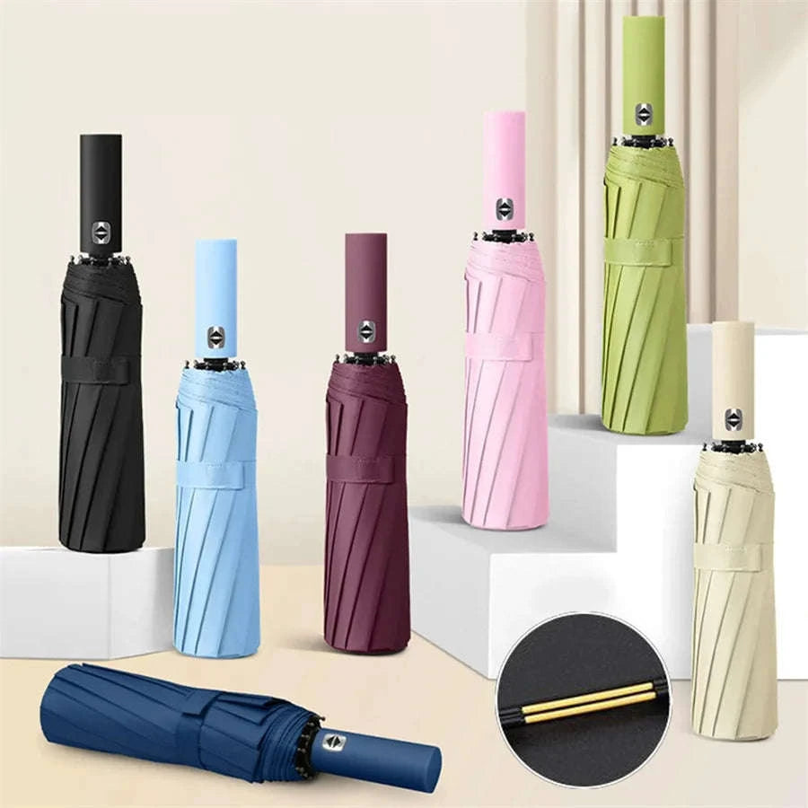 12-Bone Black Glue Fully Automatic Folding Umbrella-B / 12K / metal-fiber composite