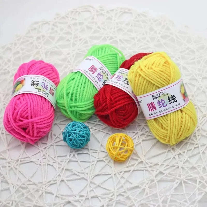 12-Color Yarn Starter Kit for Crochet & Knitting-12pcs white