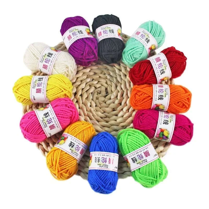 12-Color Yarn Starter Kit for Crochet & Knitting-12pcs white