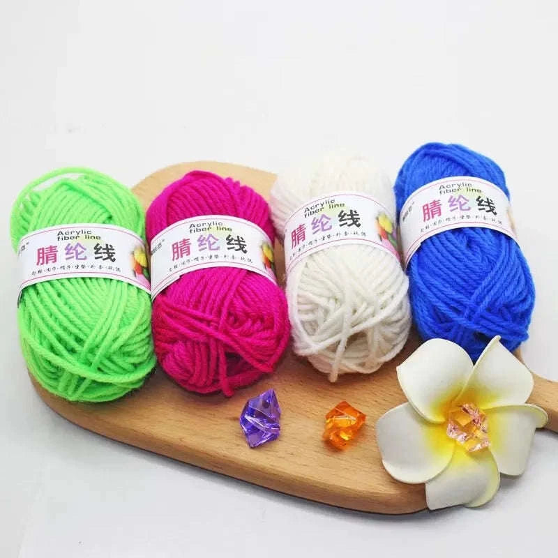 12-Color Yarn Starter Kit for Crochet & Knitting-12pcs white