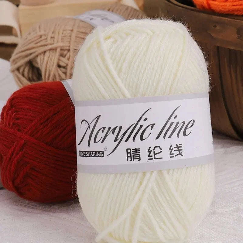 12-Color Yarn Starter Kit for Crochet & Knitting-12pcs white