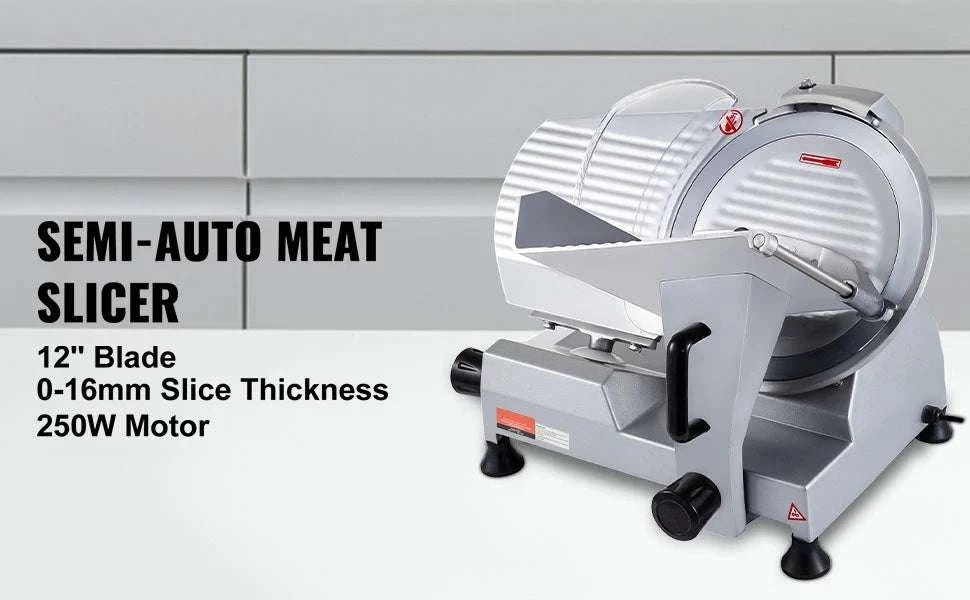 12" Electric Meat Slicer 320W Deli Food Cutter with Adjustable Thickness-france